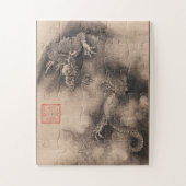 新年中国ののドラゴ絵を描ン誕生日パズル ジグソーパズル (縦)