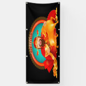 新年中国ののバナー 横断幕 (縦)