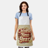 新年中国ののフェスティバル エプロン (着用した状態)