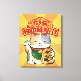 新年中国のの三毛猫 キャンバスプリント