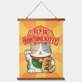 新年中国のの三毛猫 吊り下げ型タペストリー