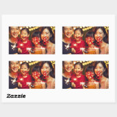 新年中国のの家族のカスタム写真カード 長方形シール (シート)