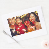 新年中国のの家族のカスタム写真カード 長方形シール (封筒)