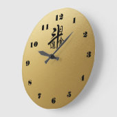 新年中国のの栄賛美栄タイポグラフィ ラージ壁時計 (傾斜)