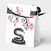 新年中国のの蛇と紅花 フェイバーボックス (裏面サイド)