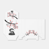 新年中国のの蛇と紅花 フェイバーボックス (折り畳みなし)