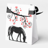 新年中国のの馬と赤い花 フェイバーボックス (裏面サイド)