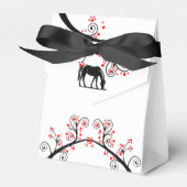 新年中国のの馬と赤い花 フェイバーボックス (正面サイド)