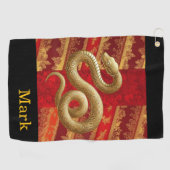 新年中国のをテーマにした ゴルフタオル (横)