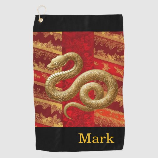 新年中国のをテーマにした ゴルフタオル (正面)