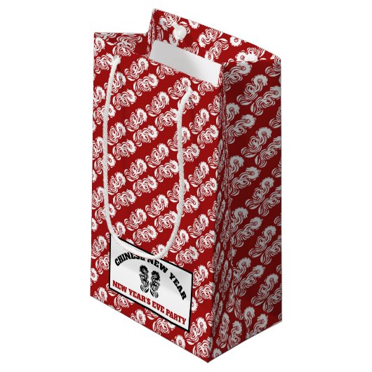 新年中国のオリエンタルドラゴン スモールペーパーバッグ (正面アングル)