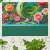 新年中国のグリーンスネーク2025 KT3 キッチンタオル (折り畳み)