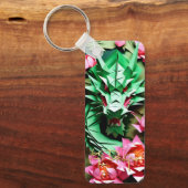 新年中国のグリーンドラゴン折り紙モノグラムレック キーホルダー (正面)
