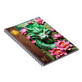 新年中国のグリーンドラゴン折り紙モノグラムN3 ノートブック (右側)