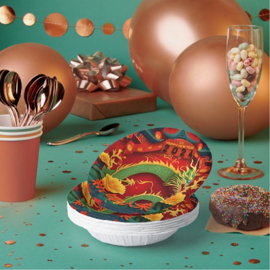 新年中国のグリーンドラゴン2024折り紙PPB01 ペーパーボウル (複数)