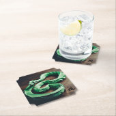 新年中国のスネークグリーン〔占星術の〕十二宮図誕生日PC ペーパーコースター (インサイチュ)