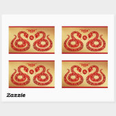 新年中国のスネークダブルゴールデン紙カットRS2 長方形シール (シート)