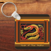 新年中国のスネークモノグラムSqK02 キーホルダー (正面)
