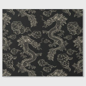 新年中国のドラゴンウォリアー ラッピングペーパー (フラット)