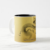 新年中国のドラゴンオリジナル絵画の金ゴールド2TM ツートーンマグカップ (正面左)