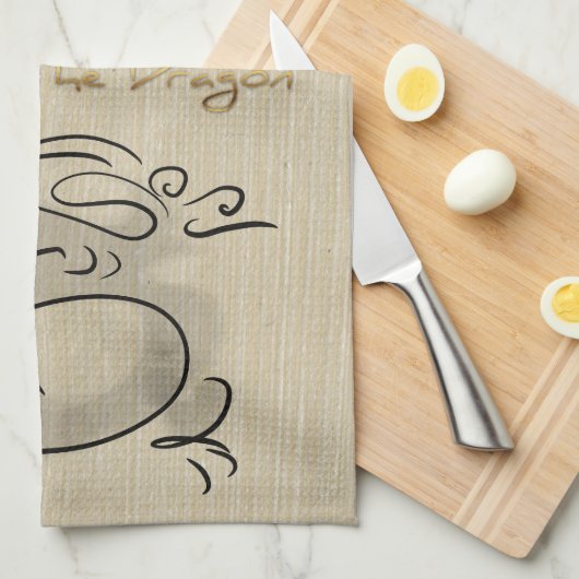 新年中国のドラゴンオリジナル絵画ズ〔占星術の〕十二宮図2 キッチンタオル (四つ折り)