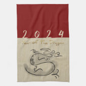 新年中国のドラゴンオリジナル絵画ズ〔占星術の〕十二宮図2 キッチンタオル (縦)