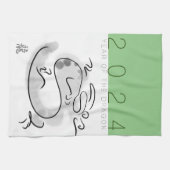 新年中国のドラゴンオリジナル絵画ズKT2 キッチンタオル (横)