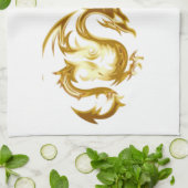 新年中国のドラゴンサンダー_コーブ キッチンタオル (折り畳み)