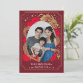 新年中国のドラゴンフォトホリデー シーズンカード (スタンド正面)