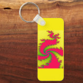 新年中国のドラゴンフラクタルカスタム キーホルダー (正面)