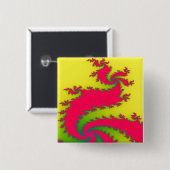 新年中国のドラゴンフラクタルボタン 缶バッジ (正面&裏面)