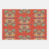 新年中国のドラゴン飾パターン3WPS ラッピングペーパーシート (正面)