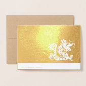 新年中国のドラゴン2024ラグジュアモダンリー 箔カード (裏面封筒付き)