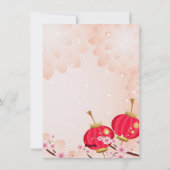 新年中国のドラゴン2024年旧正月ピンク シーズンカード (裏面)