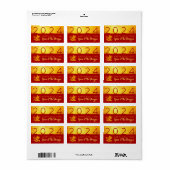 新年中国のドラゴン2024赤金ゴールド研究室 ラベル (フルシート)