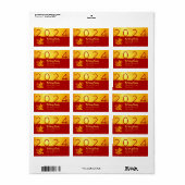 新年中国のドラゴン2024赤金ゴールドAdLab ラベル (フルシート)