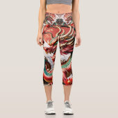 新年中国のドラゴン2024〔占星術の〕十二宮図誕生日LegC2 カプリレギンス (正面)