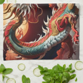 新年中国のドラゴン2024 KitchT03 キッチンタオル (折り畳み)