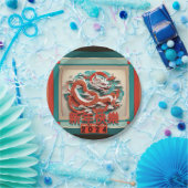 新年中国のドラゴン2024 RPPP04 ペーパープレート (パーティー)
