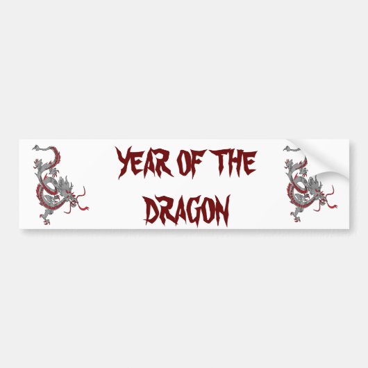 新年中国のドラゴン バンパーステッカー (正面)