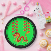 新年中国のドラゴン&ファイレクラ中国のッカー ペーパープレート (パーティー)