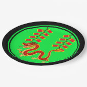 新年中国のドラゴン&ファイレクラ中国のッカー ペーパープレート (アングル)