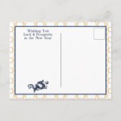 新年中国のドラゴン〔占星術の〕十二宮図動ミニマル物 シーズンポストカード (裏面)