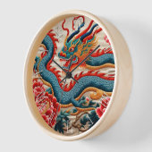 新年中国のドラゴン〔占星術の〕十二宮図誕生日EmWC1 壁時計 (傾斜)