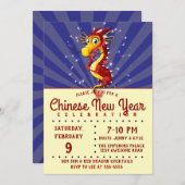 新年中国のドラゴン 招待状 (正面/裏面)