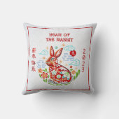 新年中国のペーパーカット2023ラビットレッドフォイル クッション (裏面)