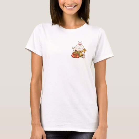 新年中国のラッキーラビット Tシャツ (正面)