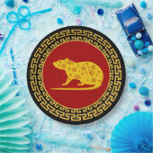 新年中国のラットオーナメント ペーパープレート (パーティー)