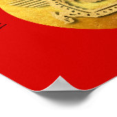 新年中国のレッドゴールデンドラゴン2024 SqP ポスター (角)