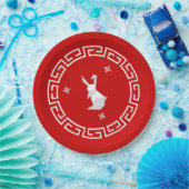 新年中国の折り紙うさぎ&スター紙プラット ペーパープレート (パーティー)